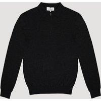 Larsson & Co Men's Knitted Long Sleeve Polo in Black | Size: Large