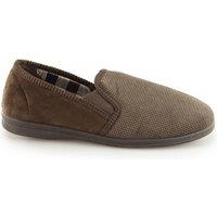 Sleepers Men's Harry Memory Foam Twin Gusset Slippers in Brown | Size: 12