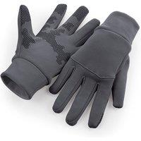 Beechfield Men's Softshell Sports Tech Gloves in Mid Grey | Size: S/M