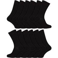 Sock Snob Men's 12 Pair 100% Egyptian Cotton Luxury Seamless Mid Calf Black Socks | Size: 12-14