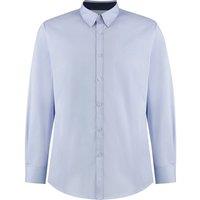 Kustom Kit Men's Premium Contrast Oxford Tailored Long-Sleeved Shirt in Light Blue | Size: 2XL