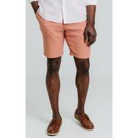 Dobell Men's Coral Linen Twill Casual Shorts | Size: XL