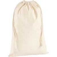 Westford Mill Men's Premium Cotton Drawstring Bag in Natural | Size: 3L