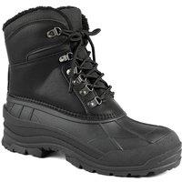 Pavers Men's Rugged Warm Lined Lace Up Weather Boots in Black | Size: 9