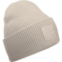 Beechfield Men's Tonal Patch Beanie in Natural