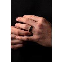 Outrage London Men's Silver Personalised 6MM Black Band Ring | Size: 12