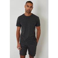 Threadbare Men's Stripe Short Pyjama Set in Grey | Size: 2XL