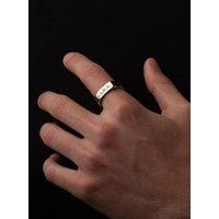 Outrage London Men's Silver Personalised 4-Sided Band Ring | Size: 10