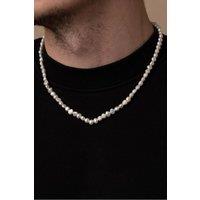 Outrage London Men's White Personalised Genuine Freshwater Pearl Necklace | Size: Adjustable