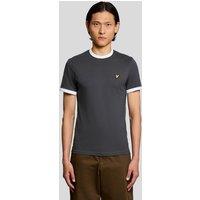 Lyle & Scott Men's Ringer T-Shirt Gunmetal / White in Grey | Size: Large