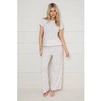 Dorothy Perkins Women's Red Heart Pointelle Jersey Trouser Set | Size: XL