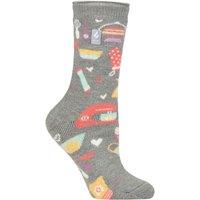 SOCKSHOP Heat Holders Women's 1 Pair 1.6 TOG Lite Hobby Socks in Mid Grey | Size: 4-8