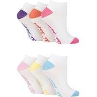 SOCKSHOP Dare to Wear Women's 6 Pair Dare to Wear Patterned & Plain Trainer Socks in Fuchsia | Size: 4-8