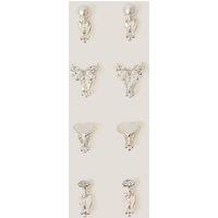 Monsoon Women's 4-Pack Bridesmaid Pearl Clip-On Earrings in Ivory