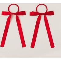 Monsoon Women's 2-Pack Ribbon Bow School Hair Bands in Red