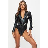Ann Summers Women's Police Officer Body in Black | Size: Medium
