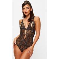 Ann Summers Women's Diamond Heart Crotchless Body in Black | Size: 2XL
