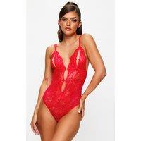 Ann Summers Women's Diamond Heart Crotchless Body in Red | Size: XL