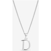 Simply Silver Women's Sterling Silver 925 Initial Pendant - D
