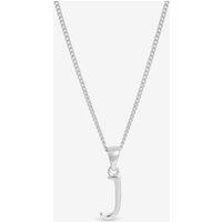 Simply Silver Women's Sterling Silver 925 Initial Pendant - J