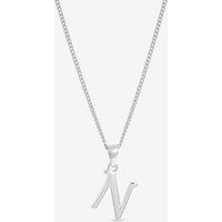 Simply Silver Women's Sterling Silver 925 Initial Pendant - N