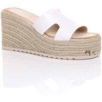 AJVANI Women's High Wedge Heel Platform Mule Sandals Espadrilles in White | Size: 6