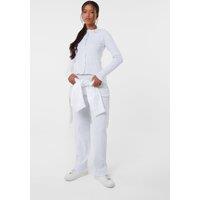 Pink Vanilla Women's Grey Wide Leg Ribbed Trousers | Size: Medium