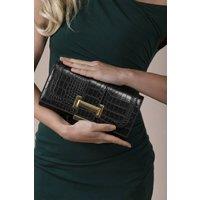 SVNX Women's Croc Clutch Bag in Black