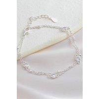 Mia Gioielli Women's Sterling Silver Round CZ Charm Bracelet | Size: 18 cm