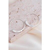 Mia Gioielli Women's Sterling Silver Half Hoop Earrings