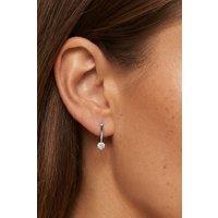 MUCHV Women's Pull Through Hoop Earrings With Stone in 18k Gold or Silver