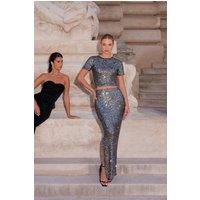 Quiz Women's Black Sequin Midaxi Skirt | Size: 12