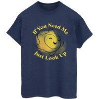 Wish Women's If You Need Me Just Look Up Cotton Boyfriend T-Shirt in Navy | Size: XL