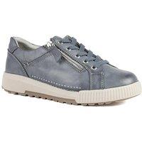 Pavers Women's Wide Fit Dual Fasten Trainers in Blue | Size: 7