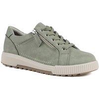 Pavers Women's Wide Fit Dual Fasten Trainers in Light Green | Size: 6