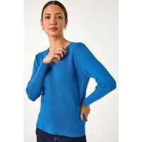 Roman Women's Soft Knit V-Neck Jumper in Navy | Size: 12