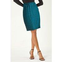 Roman Women's Shimmer Velvet Skirt in Dark Green | Size: 14