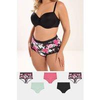 Yours Women's 5 Pack Floral Print Full Briefs | Size: 38-40