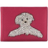Mala leather Women's Coco Puppy Dog RFID Leather Card ID Holder in Pink | Size: Small