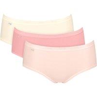 Sloggi Women's Basic+ Midi 3 Pack Briefs in Pink | Size: 20