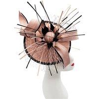Vellin Women's Elegant Feather & Sinamay Fascinator in Pink