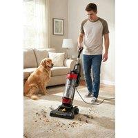 Living and Home 4.2L Bagless Upright Vacuum Cleaner with 5 Height, 3 Heads, Washable Foam Filter in Red