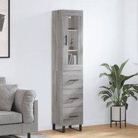 Berkfield Home Highboard Grey Sonoma 34.5x34x180 cm Engineered Wood