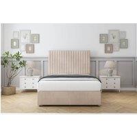Comfort Beds Denver Naples Divan Set 4 Drawers-26 Headboard in Light Sand | Size: Super King