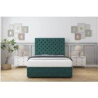 Comfort Beds Winslow Plush Divan Set 2 Drawers Foot-End-26 Headboard in Emerald | Size: Small Double