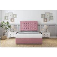 Comfort Beds Savannah Plush Divan Set No Drawers-26 Headboard in Pink | Size: Super King
