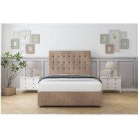 Comfort Beds Savannah Naples Divan Set 2 Drawers-54 Headboard in Light Brown | Size: Super King