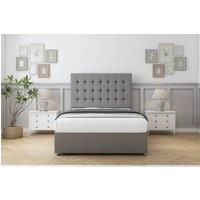 Comfort Beds Savannah Dumfries Divan Set 2 Drawers-54 Headboard in Light Grey | Size: Small Single