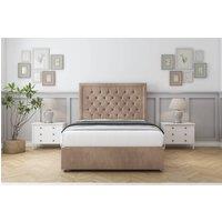 Comfort Beds Rio Naples Divan Set 2 Drawers-26 Headboard in Light Brown | Size: Small Double