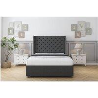 Comfort Beds Selena Dumfries Divan Set 2 Drawers-54 Wingback in Dark Grey | Size: King